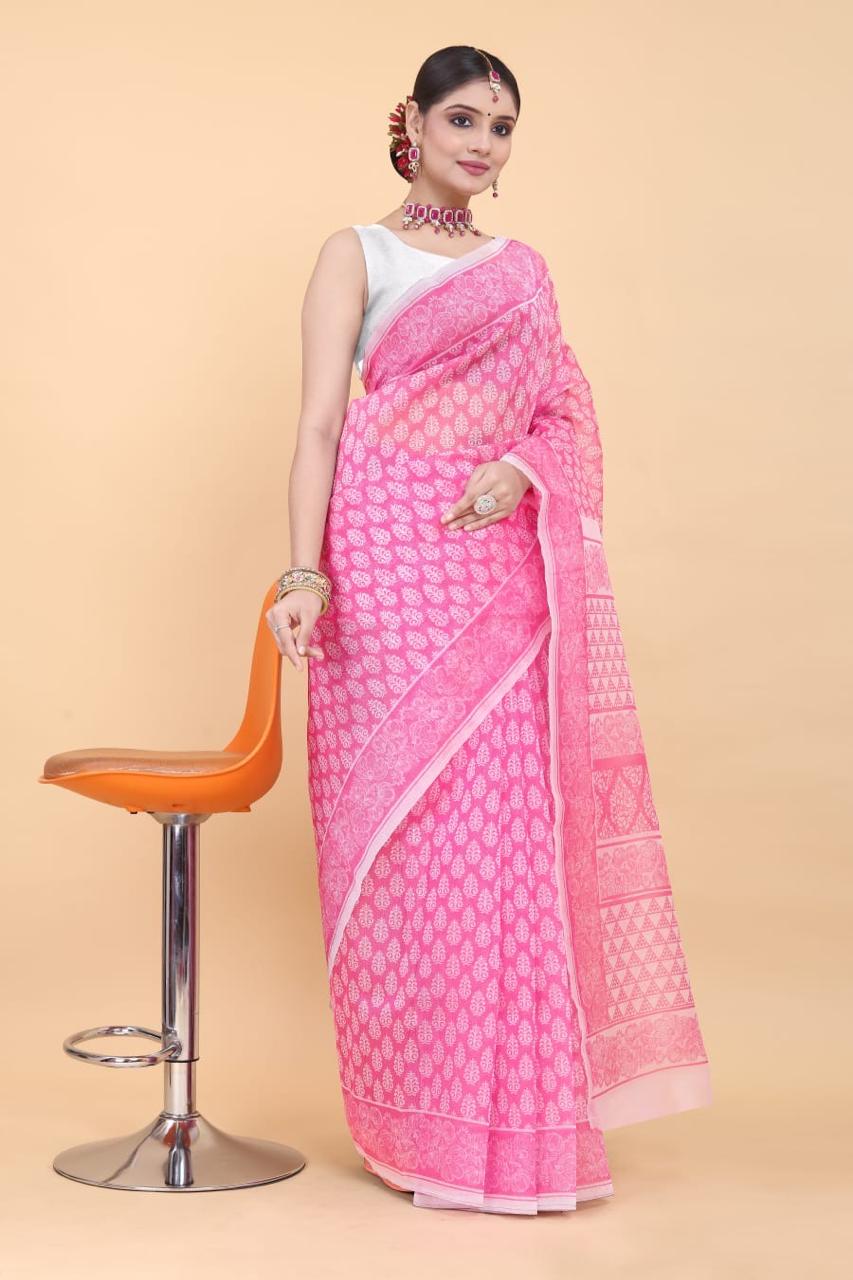 Delicate Allure Digital Print Organza Saree