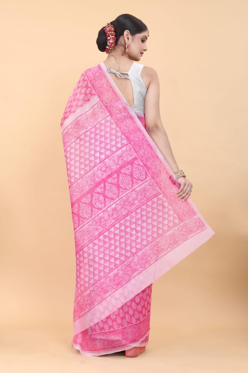 Delicate Allure Digital Print Organza Saree